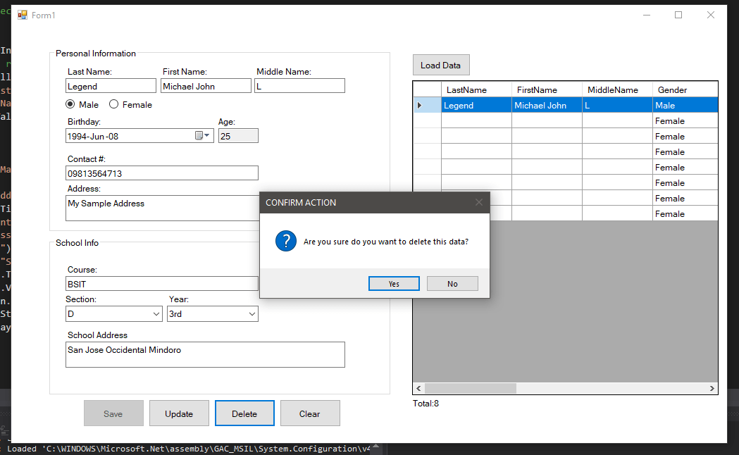 Basic CRUD Operation in Profiling System in with Source Code